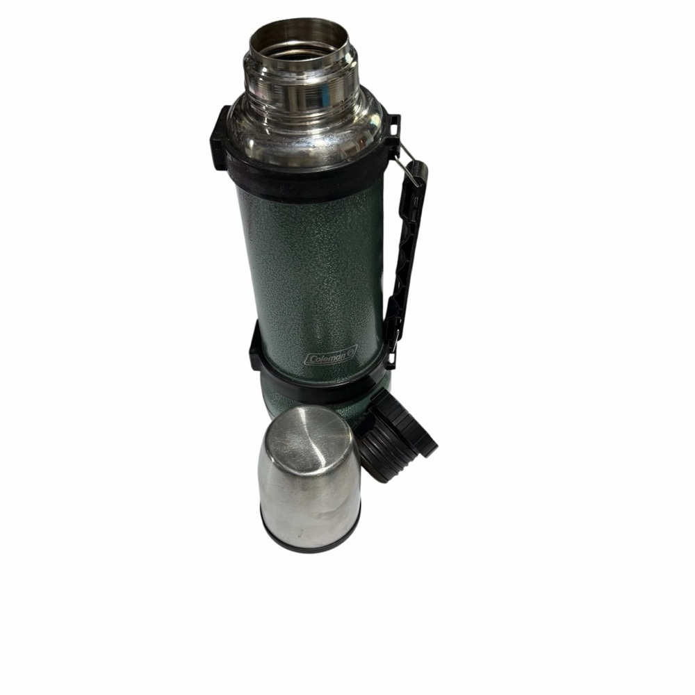 ColemanVintage Textured Green Stainless Vacuum Bottle with Cup